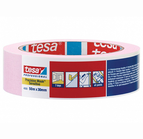 04333-00019 Tesa малярная розовая лента для деликатных поверхностей 30мм x 50м